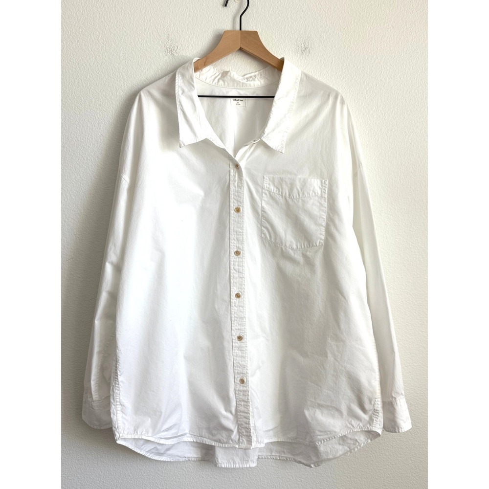 Wilfred Free Button Down Shirt 2XL White Minimalist Oversized Cotton Blouse